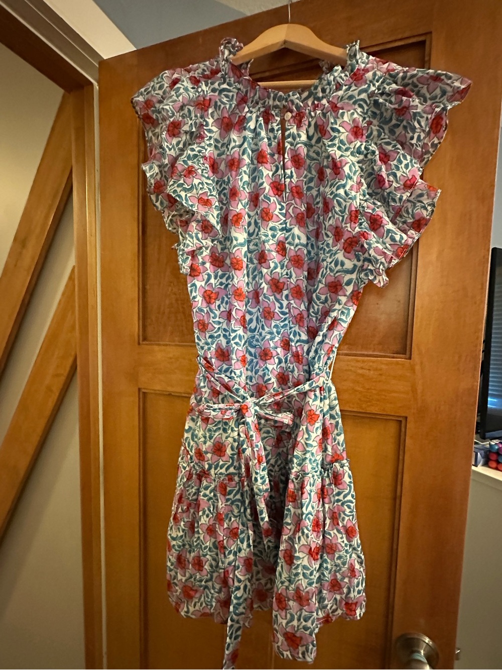 Oliphant short Floral Ruffle Sleeve Dress